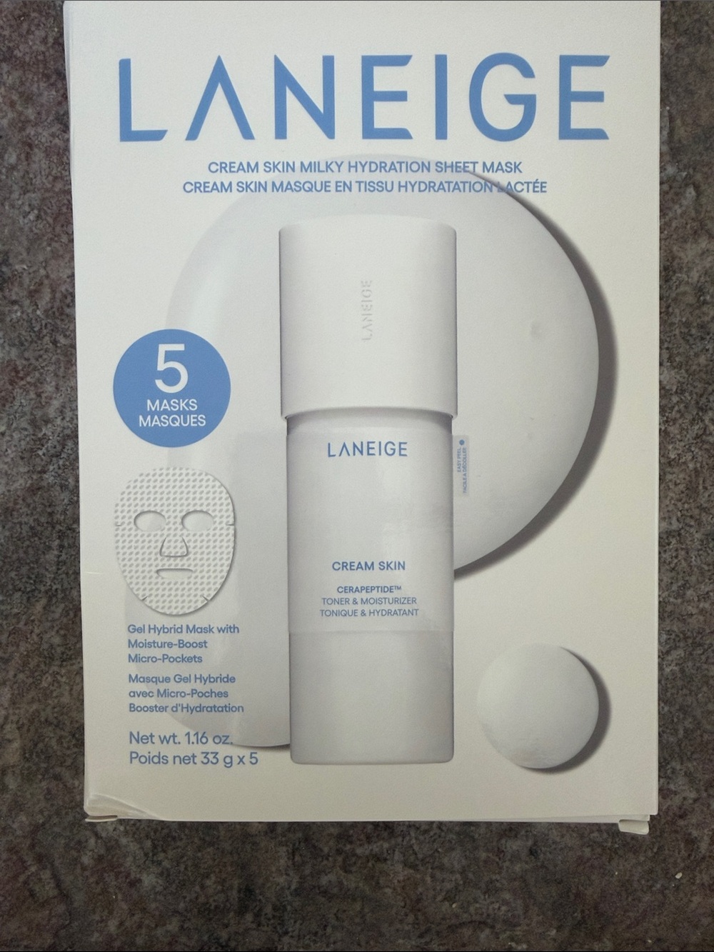 LANEIGE Cream Skin Milky Hydration Sheet Mask - (5 Pack)
